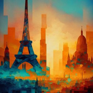 Colorful Paris - Πίνακας σε καμβά