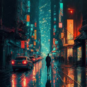Hong Kong at dusk - Πίνακας σε καμβά Hong Kong at dusk - Πίνακας σε καμβά