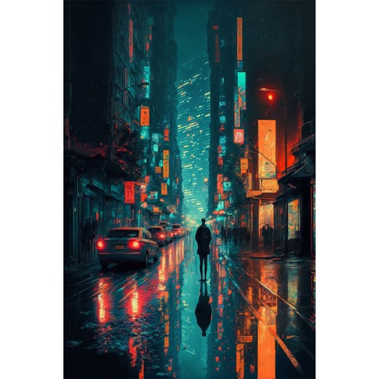 Hong Kong  at dusk - Πίνακας σε καμβά