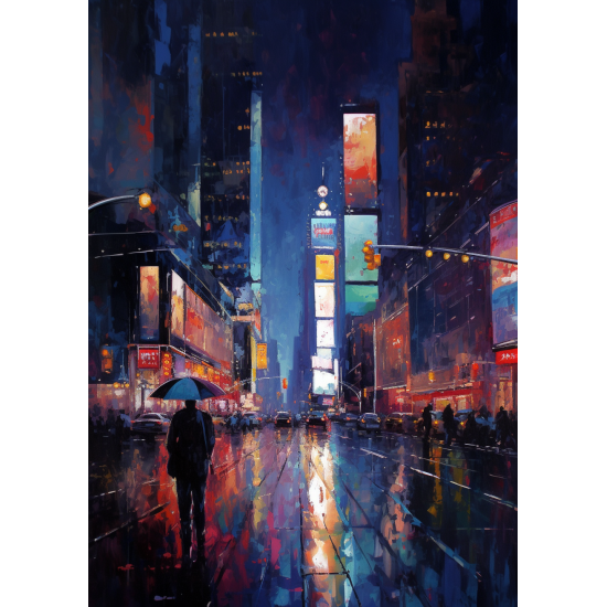 Night in NYC - Πίνακας σε καμβά Κάδρα / Καμβάδες