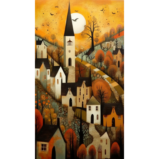 Village castle - Πίνακας σε καμβά