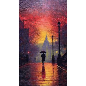 Walking in the rain - Πίνακας σε καμβά