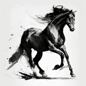 Abstract painting of a horse - Πίνακας σε καμβά