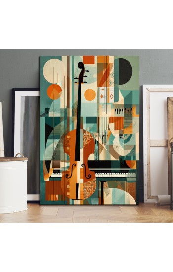 Fine art print of a jazz collage - Πίνακας σε καμβά