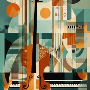 Fine art print of a jazz collage - Πίνακας σε καμβά