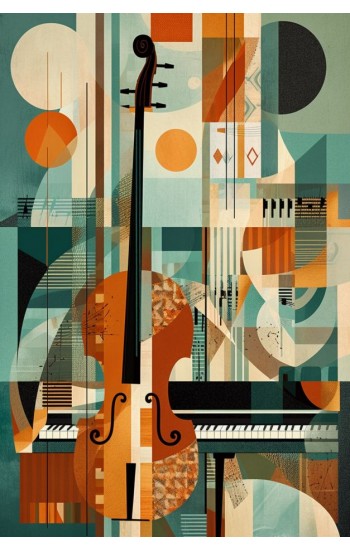 Fine art print of a jazz collage - Πίνακας σε καμβά