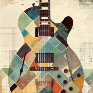 Fine art print of a six string electric guitar - Πίνακας σε καμβά