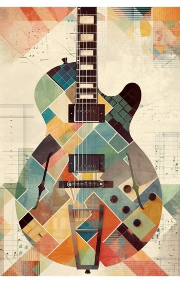 Fine art print of a six string electric guitar - Πίνακας σε καμβά