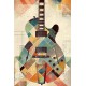Fine art print of a six string electric guitar - Πίνακας σε καμβά Κάδρα / Καμβάδες