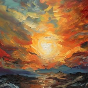 Godly dark cloudy sunset - Πίνακας σε καμβά