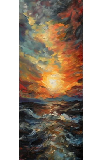 Godly dark cloudy sunset - Πίνακας σε καμβά