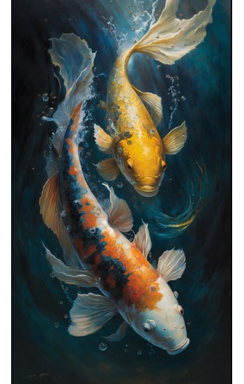 Koi fish - Πίνακας σε καμβά