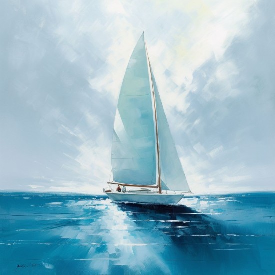 Sailboat in the ocean - Πίνακας σε καμβά - Πίνακας σε καμβά Κάδρα / Καμβάδες