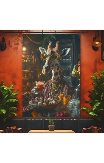 Cocktail Giraffe -  Πίνακας σε καμβά