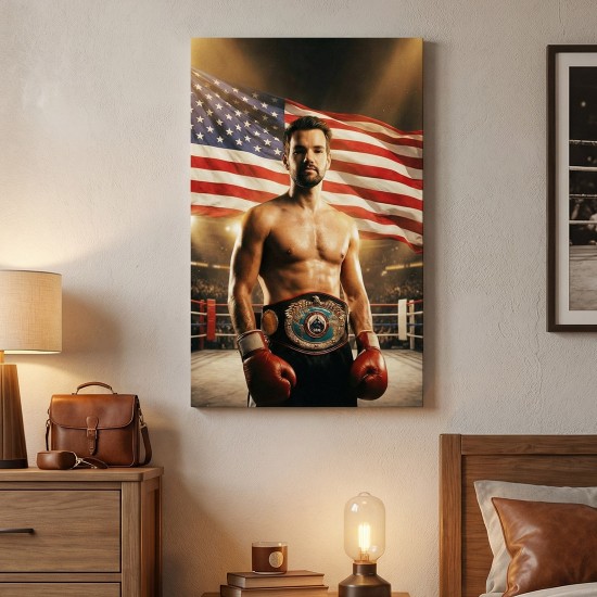 movie icon πορτρέτο άντρας μποξέρ rocky style και γυναίκα kill bill style ai poster