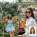 πορτρέτο influencer γυναίκα με ποτό σε σκάφος amalfi coast lifestyle δώρο ai