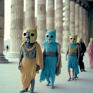 Aliens cat walk - Πίνακας σε καμβά