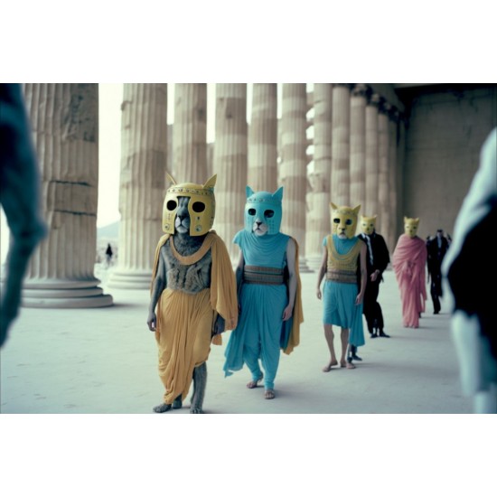 Aliens cat walk - Πίνακας σε καμβά