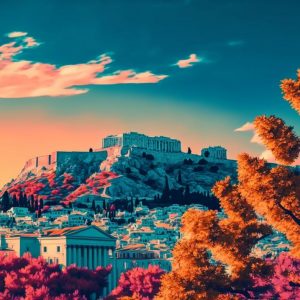Athens in Spring - Πίνακας σε καμβά