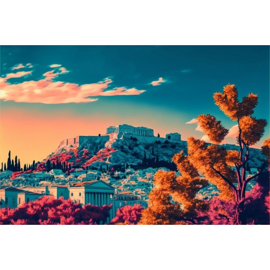 Athens in Spring - Πίνακας σε καμβά Κάδρα / Καμβάδες