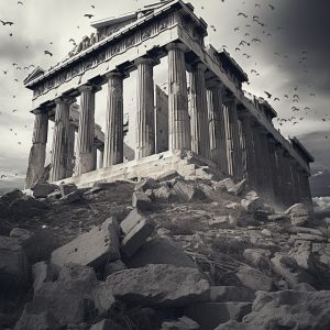 Black and white parthenon - Πίνακας σε καμβά Black and white parthenon - Πίνακας σε καμβά