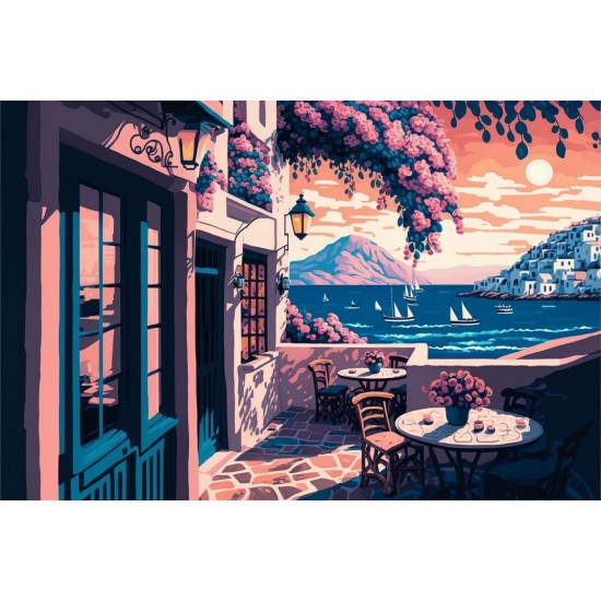 Blossom island coffee shop - Πίνακας σε καμβά Κάδρα / Καμβάδες