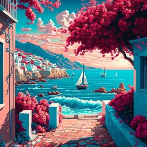 Blossom island home 2 - Πίνακας σε καμβά