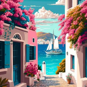 Blossom island home 3 - Πίνακας σε καμβά