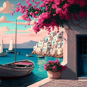 Blossom island home - Πίνακας σε καμβά