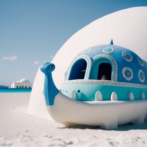 Blue boat 2 - Πίνακας σε καμβά