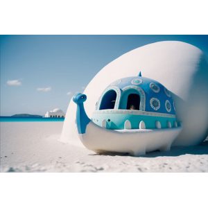 Blue boat 2 - Πίνακας σε καμβά