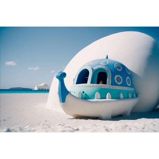 Blue boat 2 - Πίνακας σε καμβά