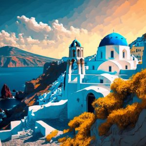 Blue dome - Πίνακας σε καμβά Blue dome - Πίνακας σε καμβά