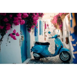 Blue scooter 2 - Πίνακας σε καμβά Blue scooter 2 - Πίνακας σε καμβά