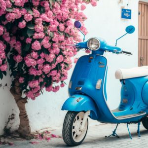 Blue scooter - Πίνακας σε καμβά