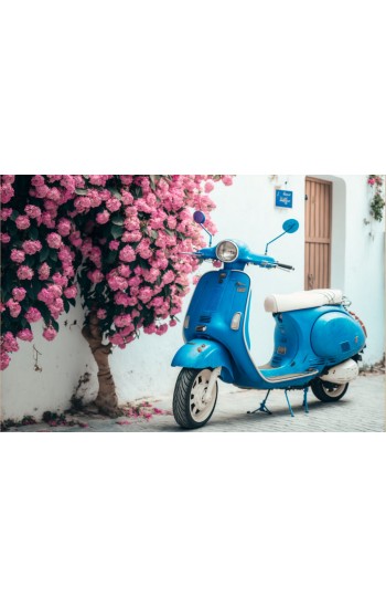 Blue scooter - Πίνακας σε καμβά