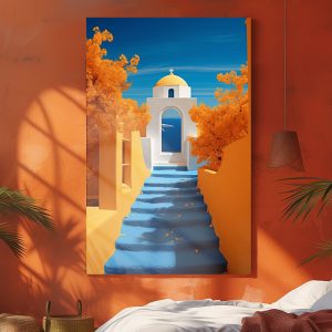 Blue stairs - Πίνακας σε καμβά