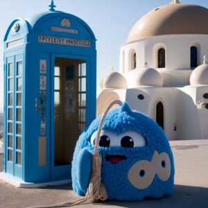 Blue telephone box -  Πίνακας σε καμβά