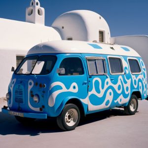 Blue travel van - Πίνακας σε καμβά Blue travel van - Πίνακας σε καμβά