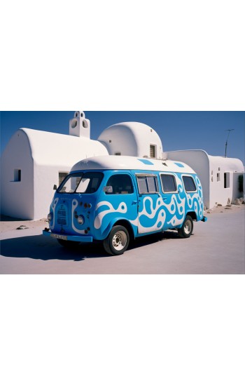 Blue travel van -  Πίνακας σε καμβά