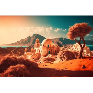 Church at sunset - Πίνακας σε καμβά