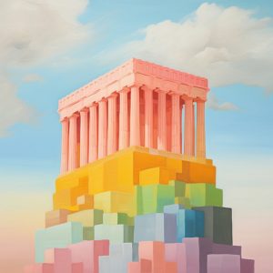 Colorful parthenon - Πίνακας σε καμβά Colorful parthenon - Πίνακας σε καμβά