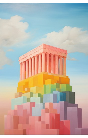 Colorful parthenon - Πίνακας σε καμβά