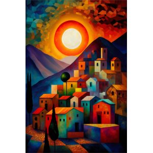 Greek village 2 - Πίνακας σε καμβά Greek village 2 - Πίνακας σε καμβά