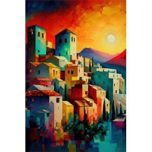 Greek village - Πίνακας σε καμβά