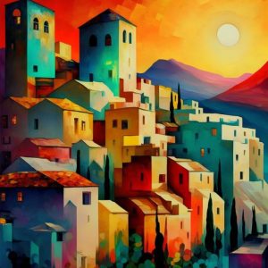 Greek village - Πίνακας σε καμβά