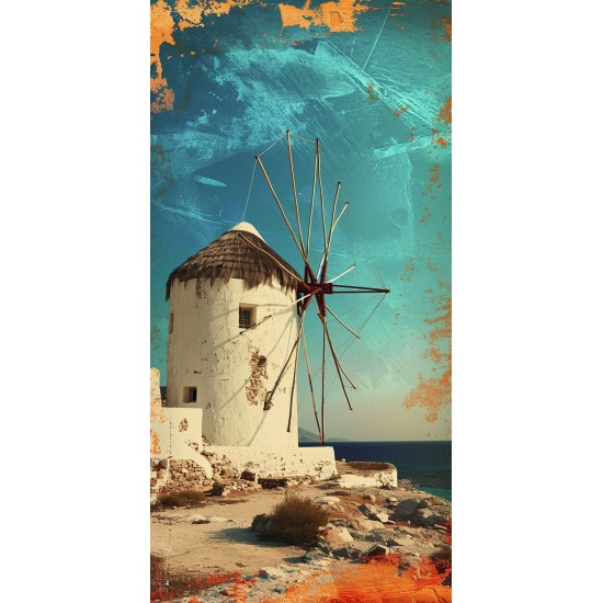 Greek windmill 2 - Πίνακας σε καμβά - Πίνακας σε καμβά Κάδρα / Καμβάδες