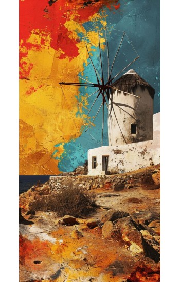 Greek windmill - Πίνακας σε καμβά