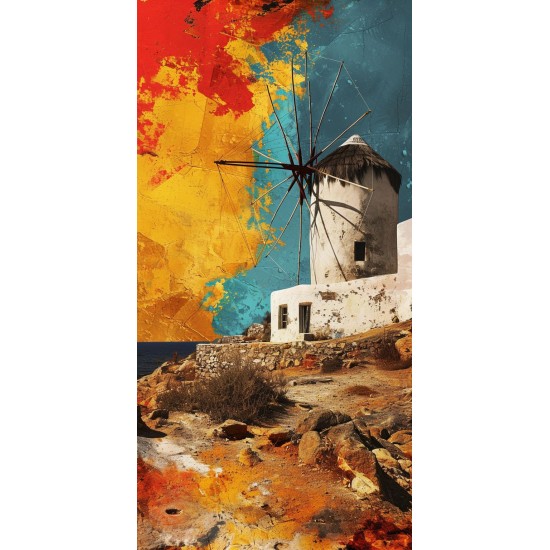 Greek windmill - Πίνακας σε καμβά - Πίνακας σε καμβά Κάδρα / Καμβάδες