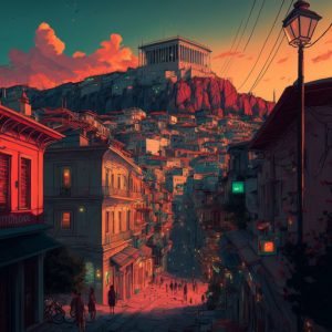 Old city 2 - Πίνακας σε καμβά